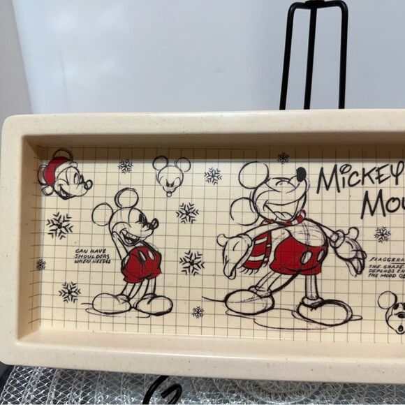 Disney Minnie and Mickey Mouse Bamboo Sketchbook Christmas Trays Set of 2 NWT - Picture 9 of 11